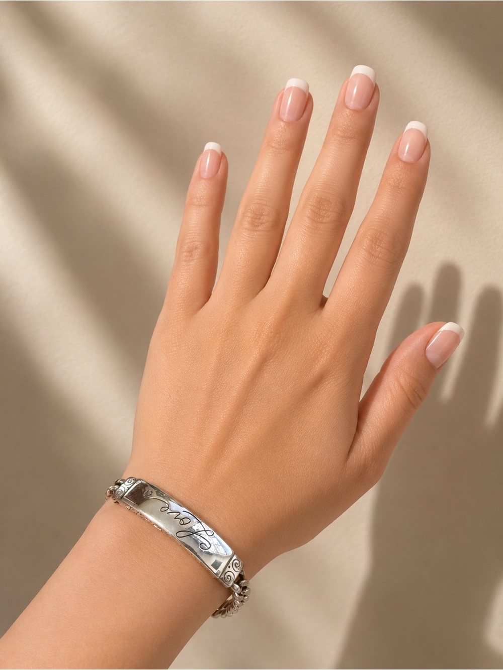 Retired Brighton silver-plated ID bar chain LOVE bracelet